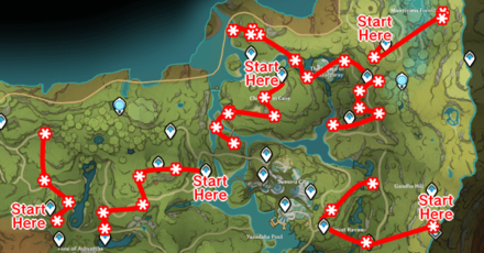 Genshin - Harra Fruit Farming Route - North Rainforest Sumeru