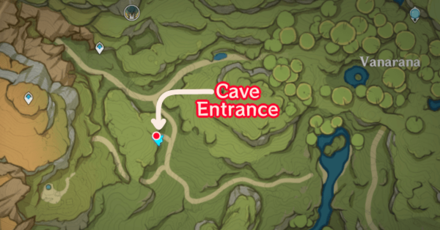 Genshin - Cave entrance west of Vanarana