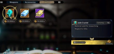 The DioField Chronicle - Purchase Jade Crystal.png