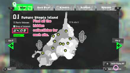 find all collectibles in each site