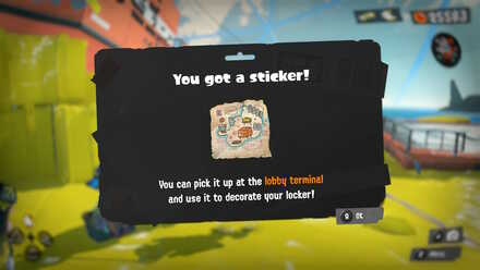 pick up stickers at the lobby