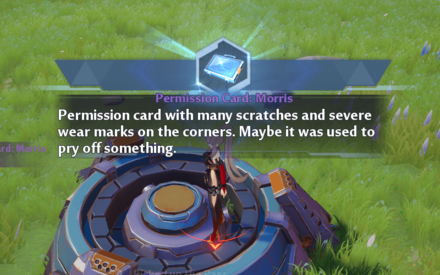 Permission Card - Morris Obtained