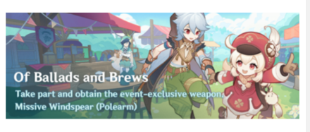 Genshin - Of Ballads and Brews Event Page