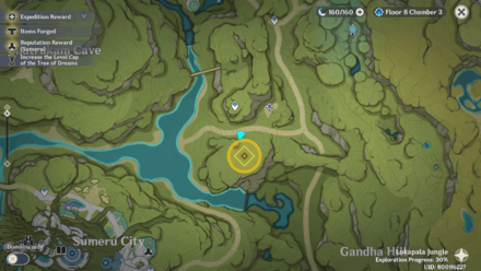 Genshin - Fast-travel to the waypoint near the objective marker