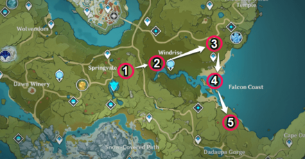 Genshin - Fierce Combat Test Challenge Locations