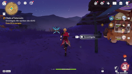 Genshin - Investigate the four points of interest in the auction site