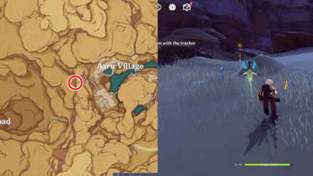 Genshin - Head to the cliff west of Aaru Village