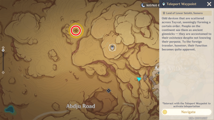 Genshin - Head to the objective marker northwest of Aaru Village