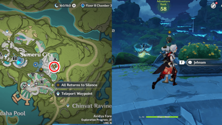 Genshin - Head to the one of the objective markers and talk to Jehnam