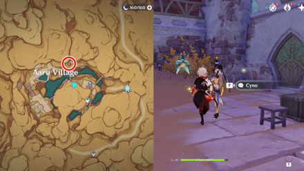 Genshin - Meet up with Cyno at Aaru Village