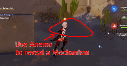 Genshin Impact - Use Anemo on Loose Sand Pile 4th Transparent Ruin