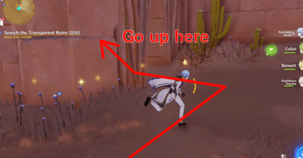 Genshin Impact -Go right then up 2nd Transparent Ruin