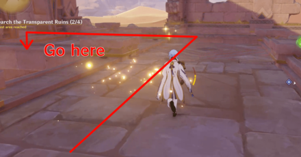 Genshin Impact - Go to the left then head down 2nd Transparent Ruin