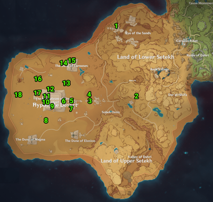 Genshin Impact - Everlight Cell Full Location Map