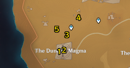 Genshin - The Dune of Magma Sacred Seals Map