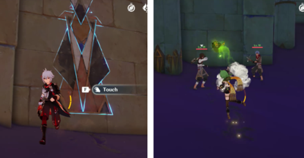 Genshin - The Dune of Elusion Illusory Murals - Defeat enemies