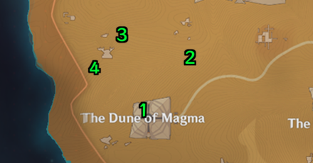 Genshin - The Dune of Magma Dendroculus Map