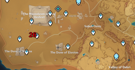 Genshin - Sacred Seal Labor Great Red Sand Locations