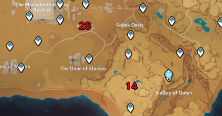 Genshin - Sacred Seal Dune Great Red Sand Locations
