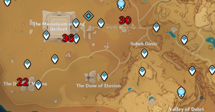 Genshin - Sacred Seal Raised Arm Great Red Sand Locations