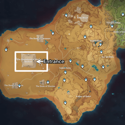 Genshin - Mausoleum of King Deshret Location