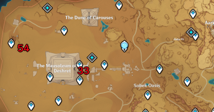 Genshin - Sacred Seal Forest Great Red Sand Locations