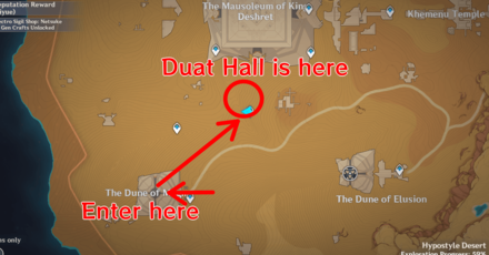 Genshin Impact - Duat Hall Location