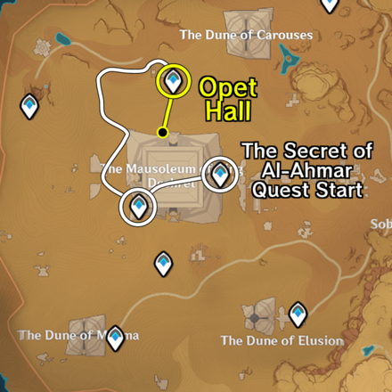 Genshin - Opet Hall Location Map