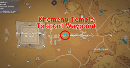 Genshin Impact - Khemenu Temple Waypoint Location