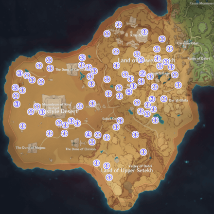 Genshin Impact - All Loose Sand Piles Locations