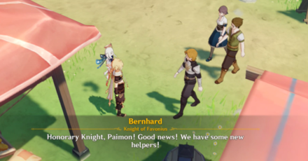 Genshin - Talk to Bernhard, Pauline, and Mats