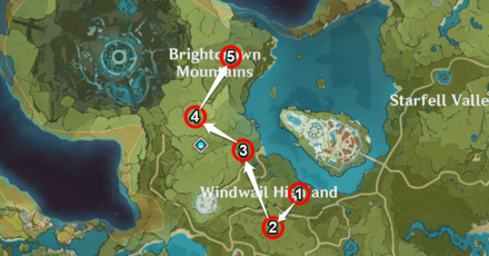 Genshin Impact - Ambush Trial Map Route