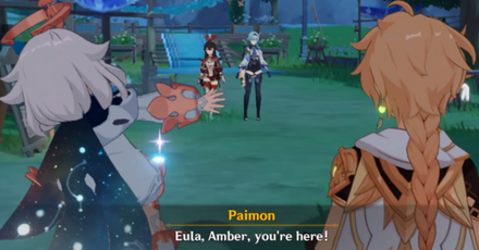Genshin - Amber and Eula approaches