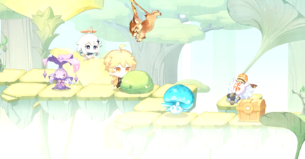 Genshin - Stop on a tile with Bushes