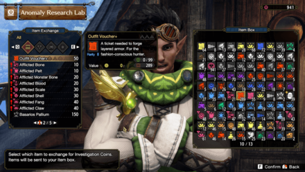 MH Rise Sunbreak - Afflicted Materials in Anomaly Research Lab