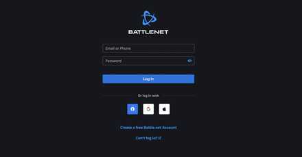 Log in Screen Battle.net