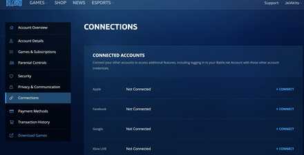 Connections Page Battle.net
