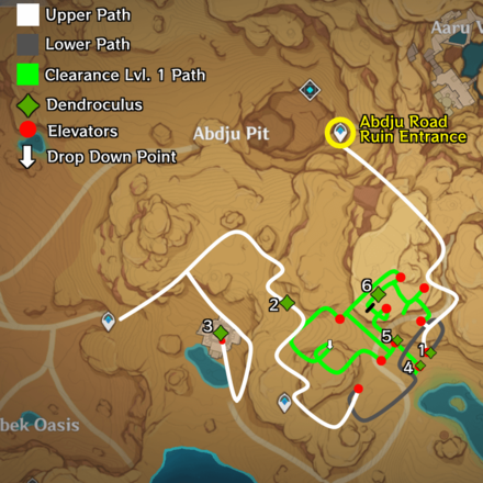 Genshin Abdju Road Map All Dendroculus