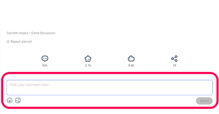 Genshin - Comment on the Event Page