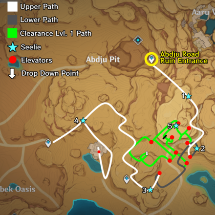 Genshin Abdju Road Map All Seelie