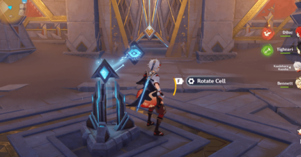 Genshin Impact - Rotate Cell to Open Door on Lower Floor