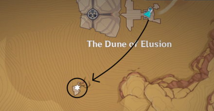 Genshin Impact The Dune of Elusion South Ruin Entrance Location