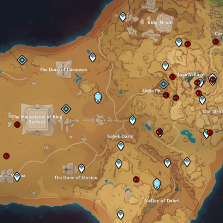 Genshin - Dendro Crystalfly Locations - Desert