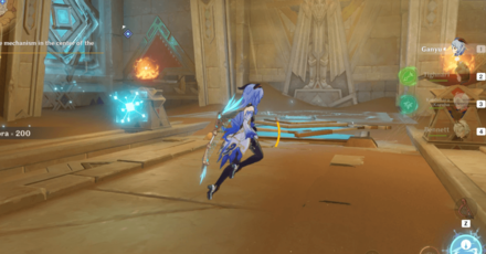 Genshin Impact - Wait for Large Fan Blade to Stop Center Primal Ember