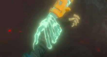 LoZ TotK Link Gets Saved by the Sealing Hand