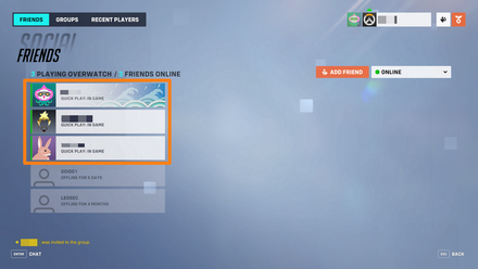 Overwatch 2 - Friends List
