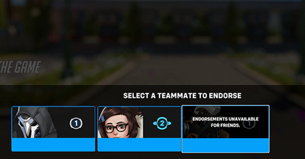 Overwatch 2 - Friends Cannot be Endorsed