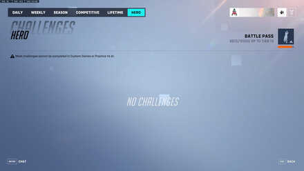 Hero Challenges Not Appearing