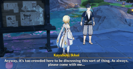 Genshin - Hyakunin Ikki 3.1 Quest - talk to kayabuki ikkei