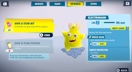 Mario + Rabbids Sparks of Hope - Leveling Up Sparks